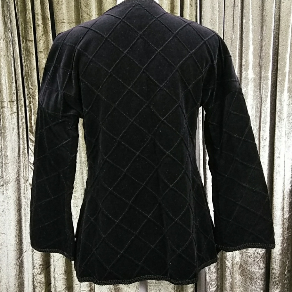 1970's Patty Woodard Quilted Black Velvet Jacket - Picture 7 of 8